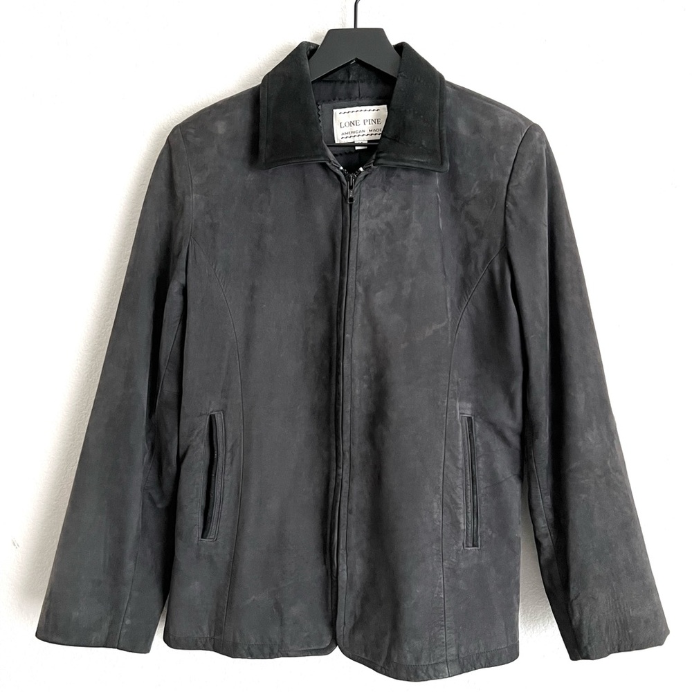 Vintage Lone Pine Women’s Suede Jacket Size M Grey